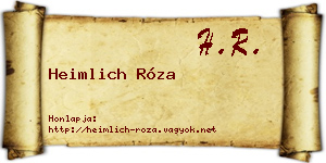 Heimlich Róza névjegykártya